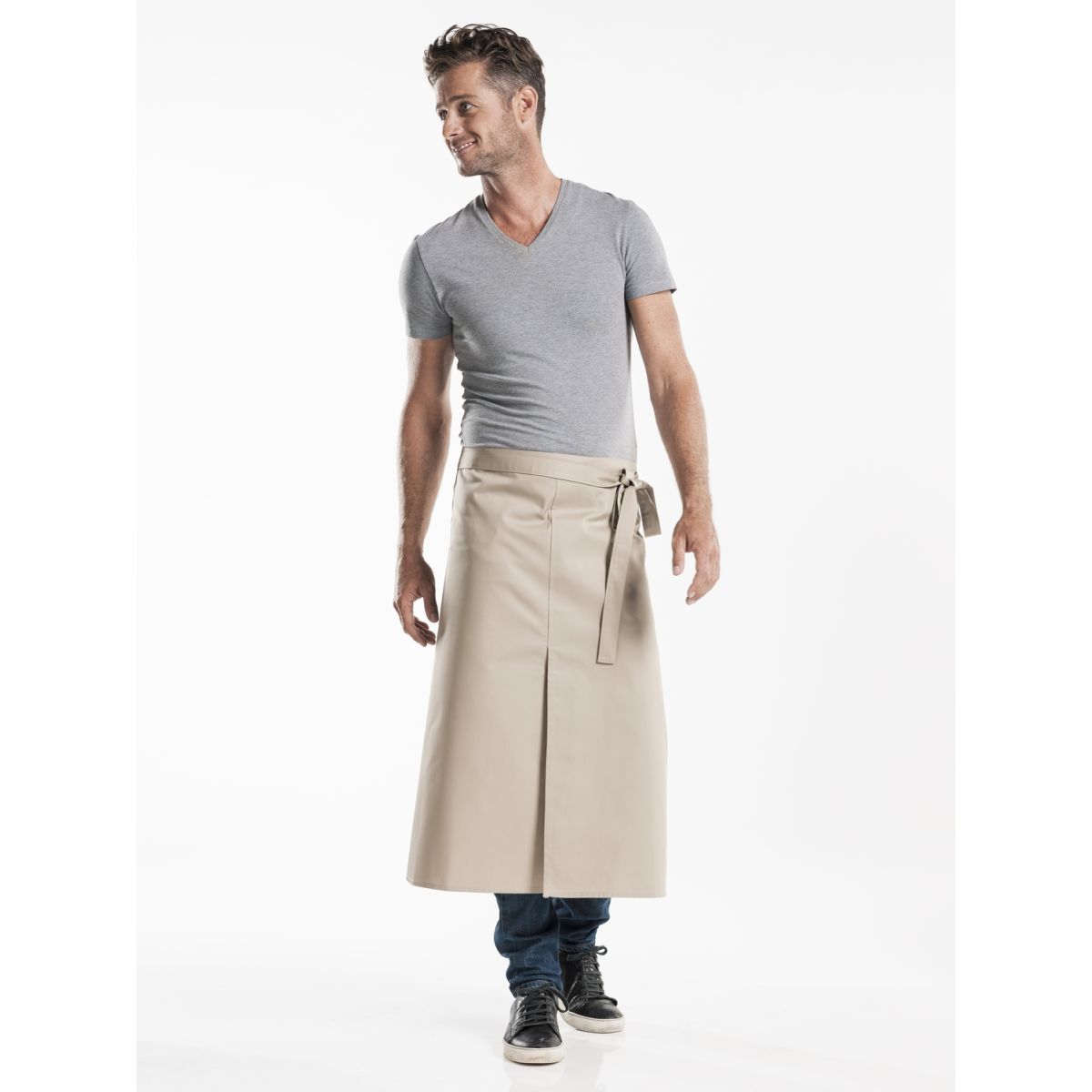 Chaud Devant Bistroschürze Sand W100 – L50 50x100 cm (LxB); sand