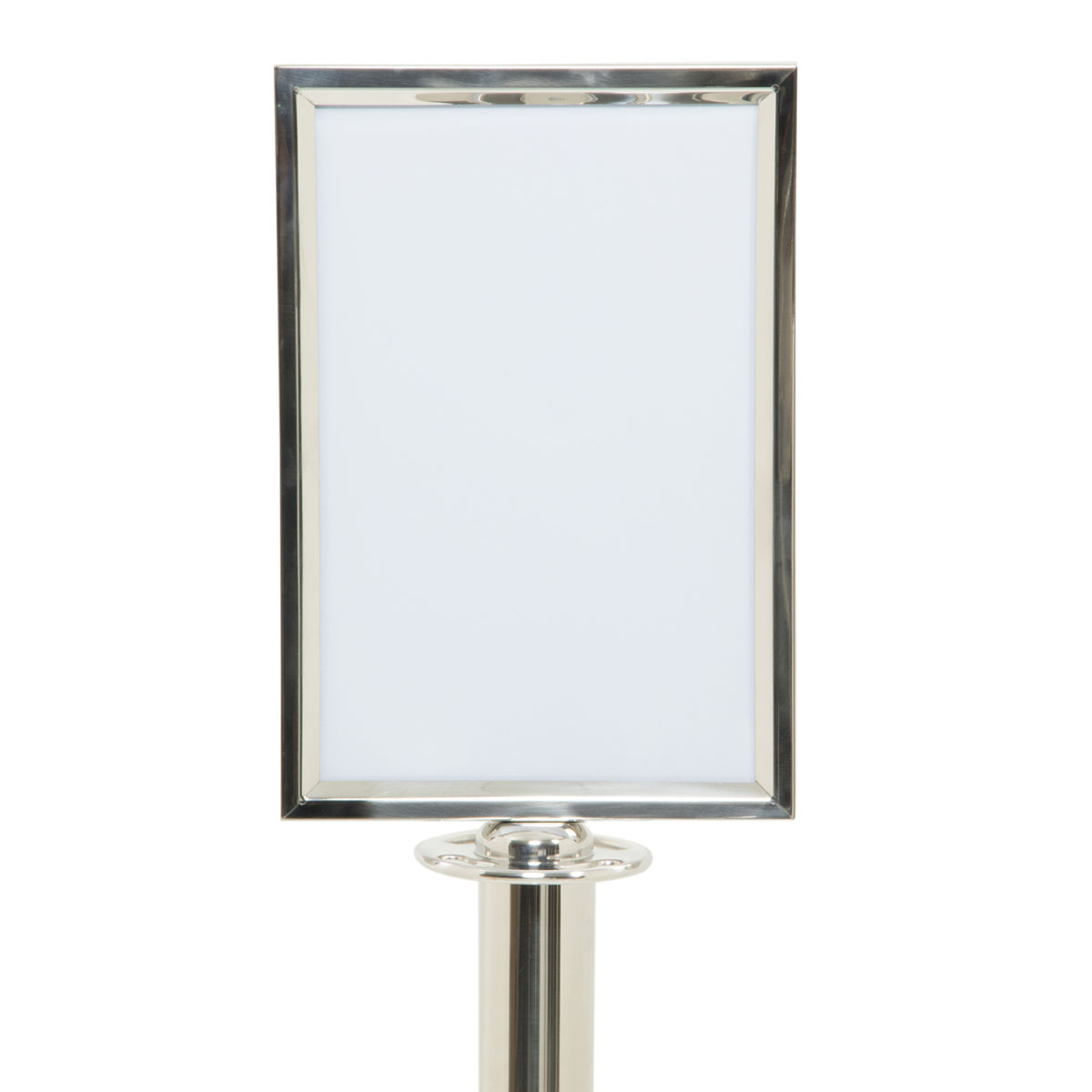 Porta-avvisi A4 per Paletto Classic - Cromo - Kit di montaggio incluso Securit; 21.5x0.82x34x0.82 cm (LxLxHxP); argento