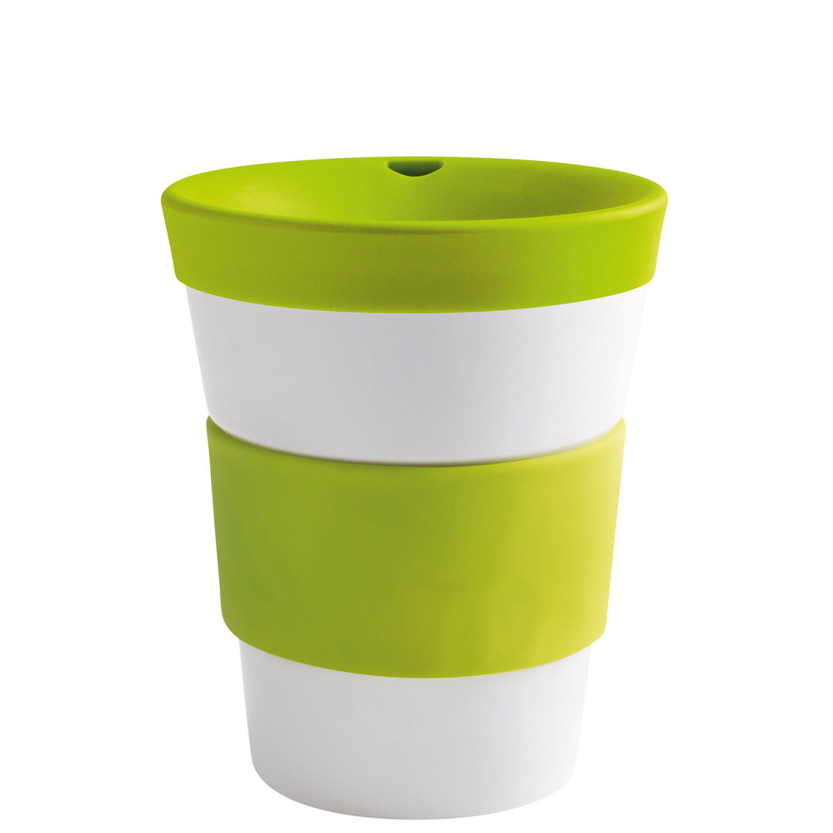 Kahla Becher + Trinkdeckel + Banderole cupit 420 ml, 11.4 cm (H); limettengrün; rund