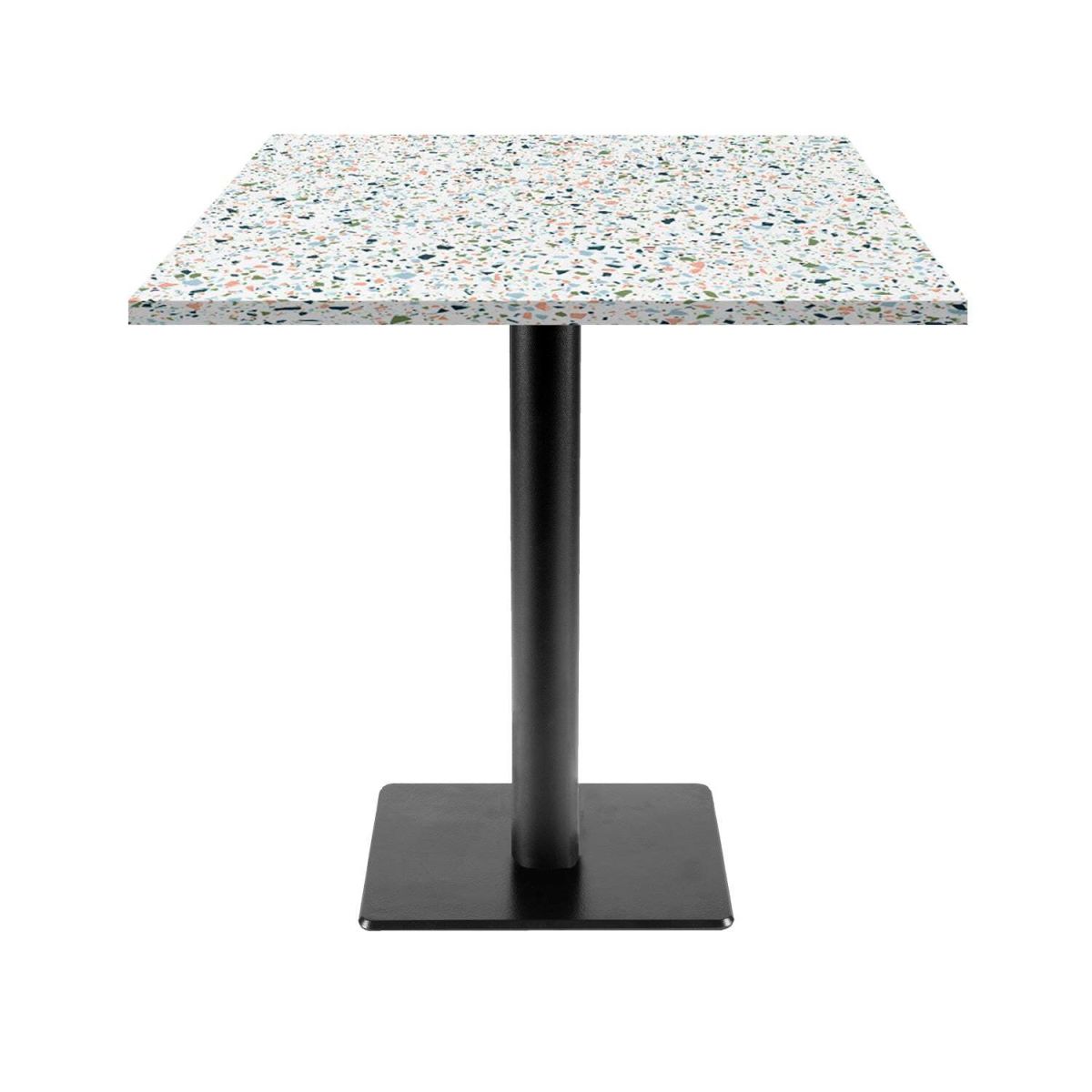 Tavolo Milano-T quadrato - laminato pietra RestooTab; 70x70x75 cm (LxLxH); multicolore/terazzo; quadrata