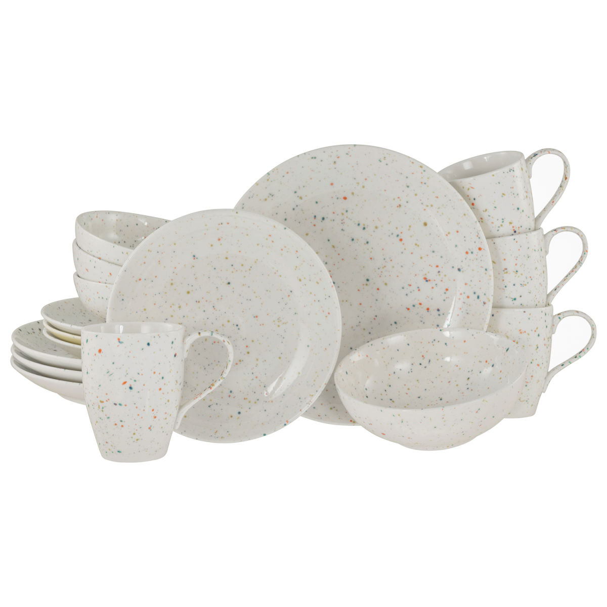 CreaTable Confetti Weiss - Kombiservice 16-tlg weiß