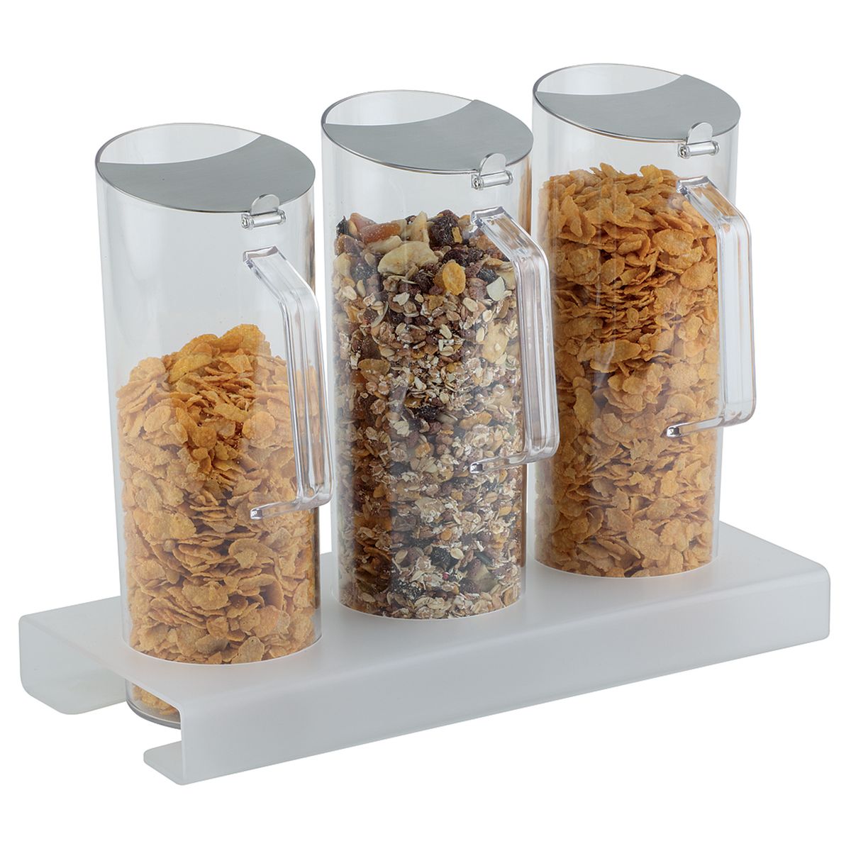 APS Cerealien-Bar, inkl. Frischhaltedeckel 3000 ml, 38x17x10x28.5 cm (LxBxØxH); weiß/transparent; rund