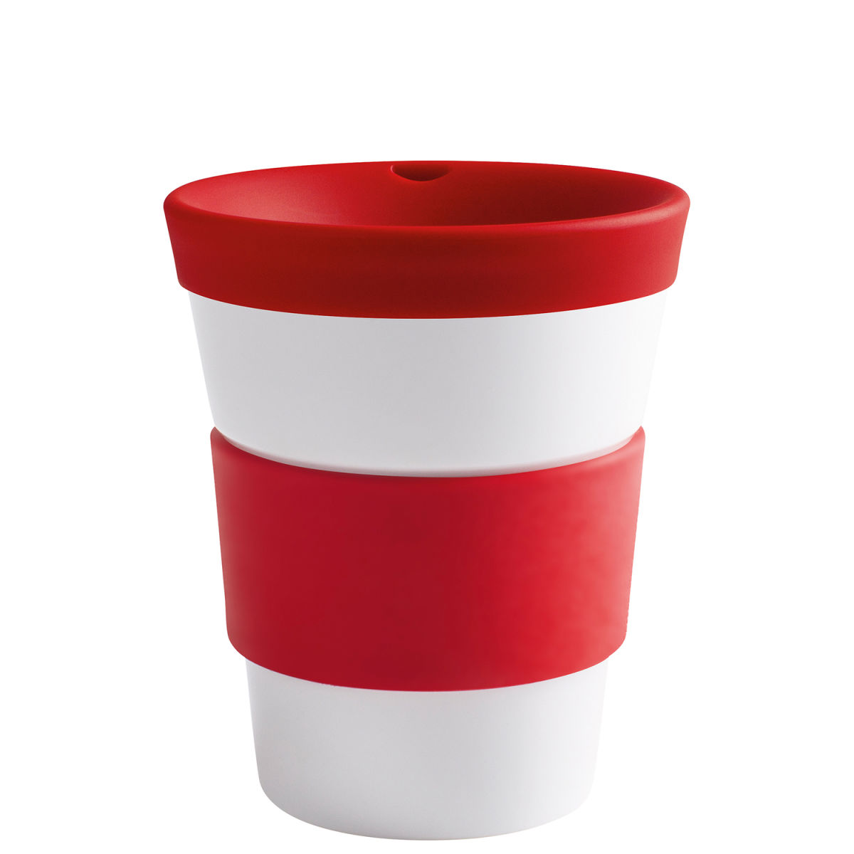 Kahla Becher + Trinkdeckel + Banderole cupit 420 ml, 11.4 cm (H); rot; rund