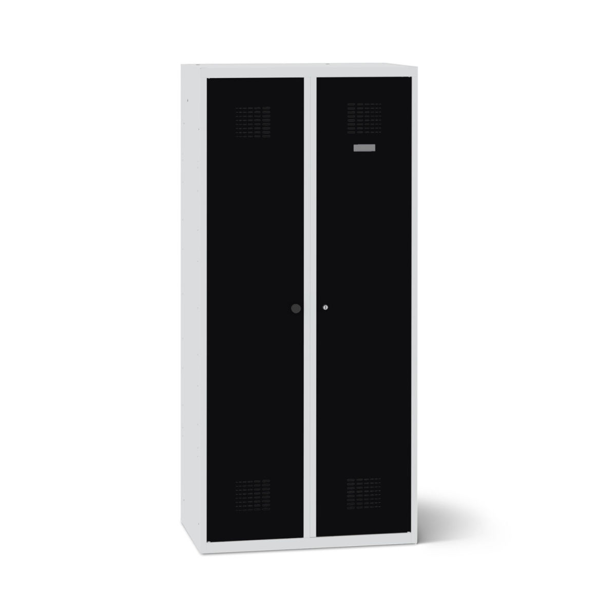 rotstahl Doppelspind mit lichtgrauem Korpus 60x50x180 cm (BxTxH); schwarz