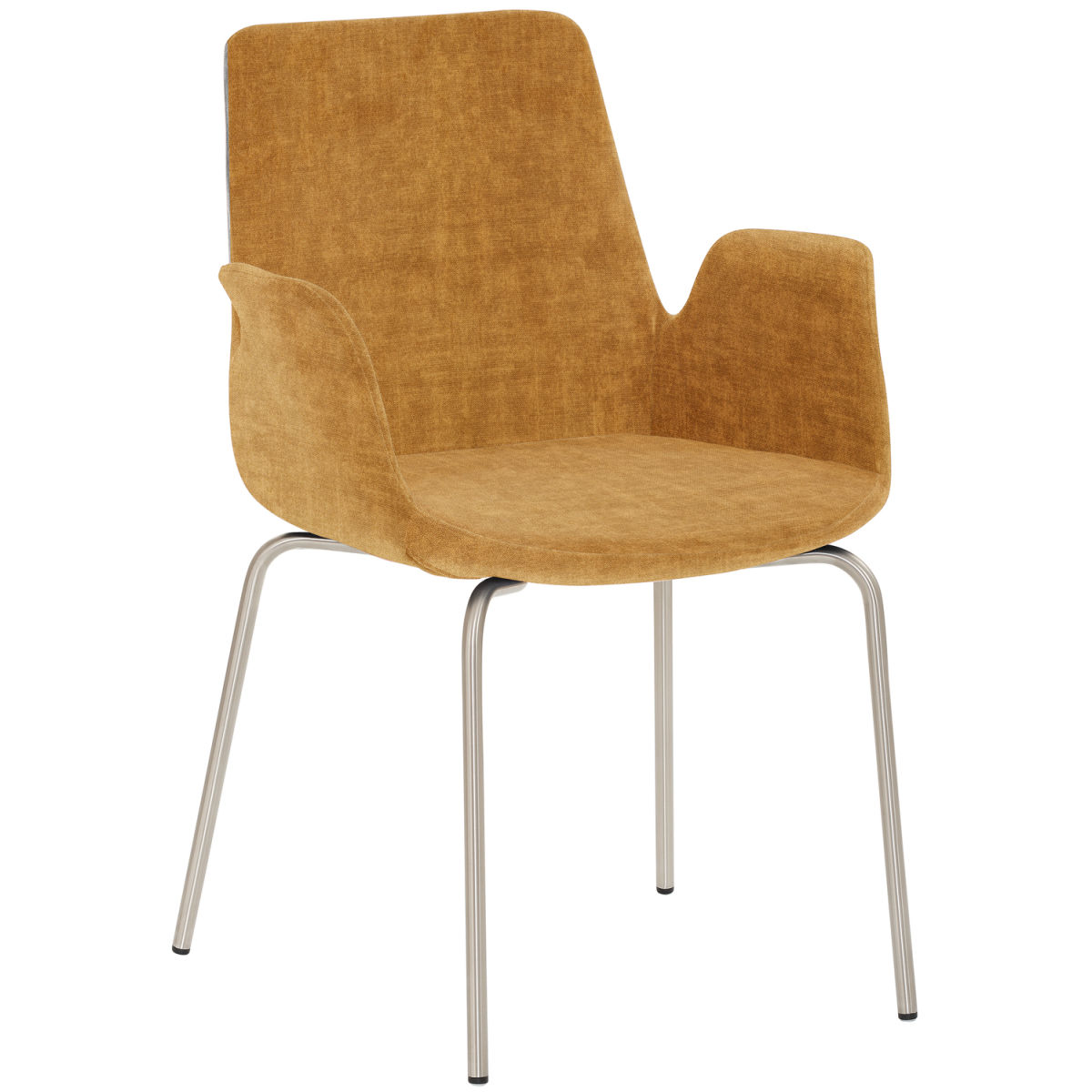Mayer Sitzmöbel Sessel 2009 Polyester-Stoff, mit Armlehnen 58x59x87 cm (BxTxH); Sitz senf, Gestell edelstahl