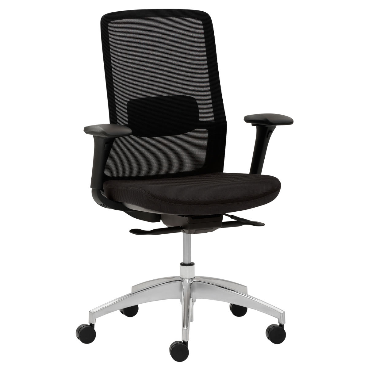 Mayer Sitzmöbel Drehstuhl Drehstuhl 2482 69x99.5x67 cm (BxHxT); Sitz schwarz, Gestell edelstahl