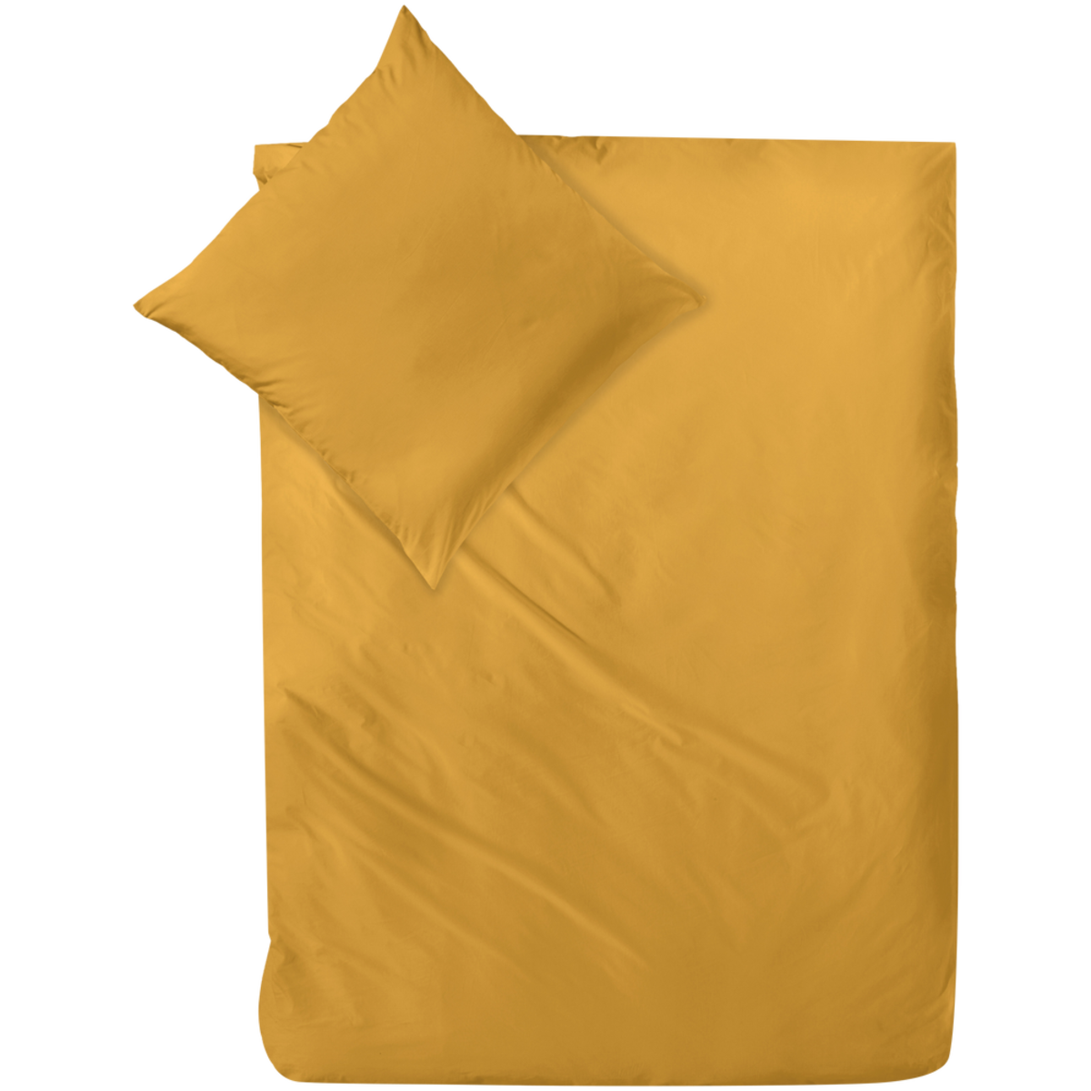 Decoper Decoper ® Mako-Satin Bettwäsche-Set aus 100% Baumwolle 155x220 cm (BxL), 80x80 cm (LxB); senf