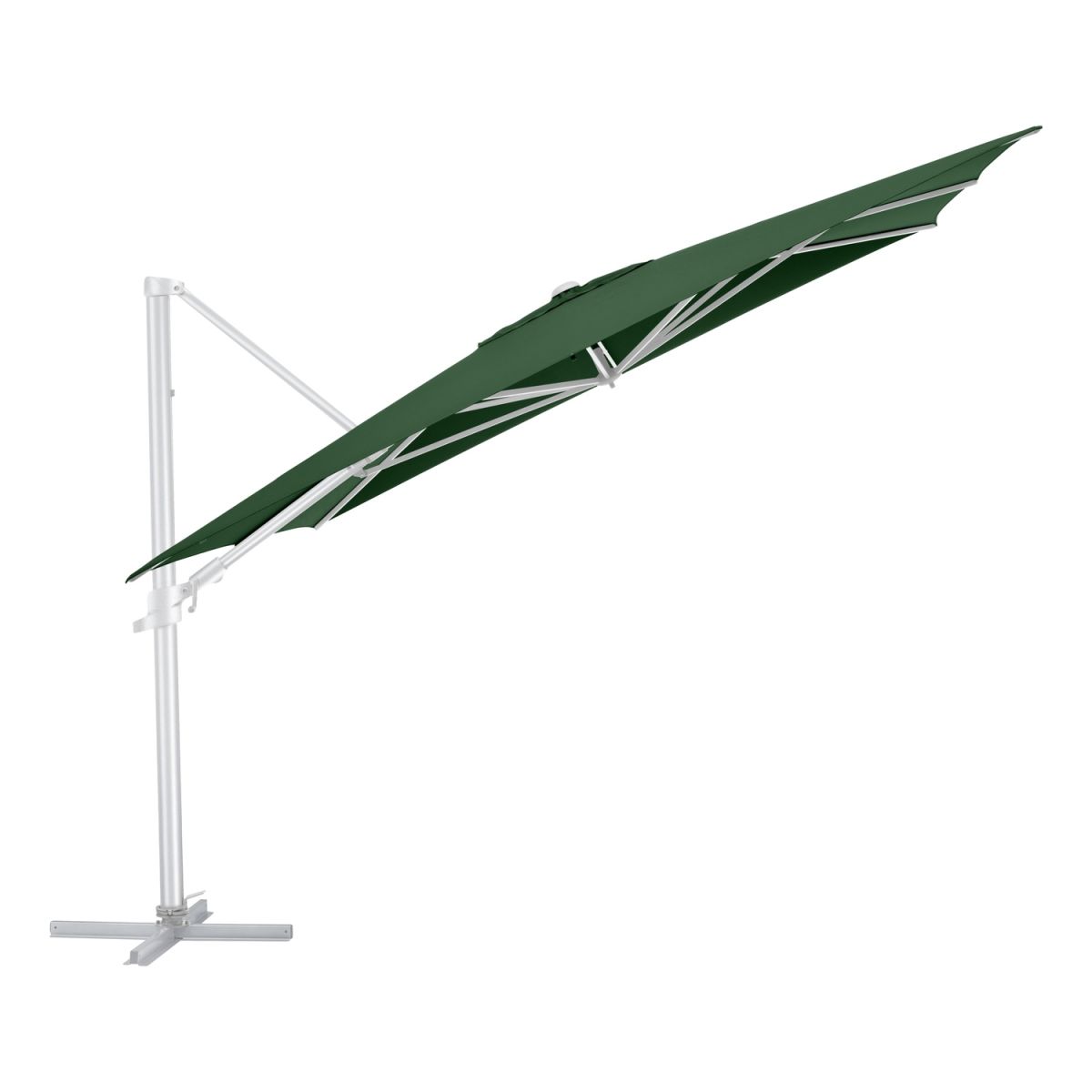KETTLER Schirm UPF 50+ EASY FLEX , mit PU-Beschichtung 300x300x260 cm (LxBxH); grün; Gestell silber; quadratisch; 3 Stück / Pack