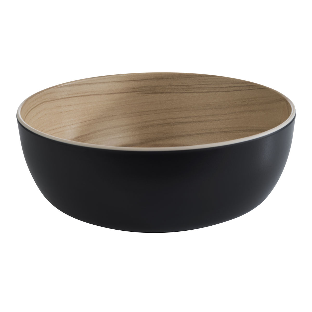 APS Schale FRIDA, Melamin, rund; 1800 ml, 21.5x21.5x21.5x7.5 cm (LxBxØxH); beige/schwarz; rund