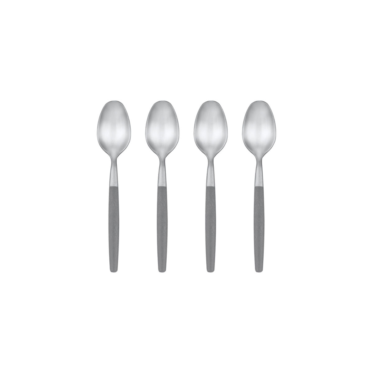 blomus Set 4 Espressolöffel -MAXIME- 11 cm (L); silber, Griff dunkelgrau; 4 Stück / Pack