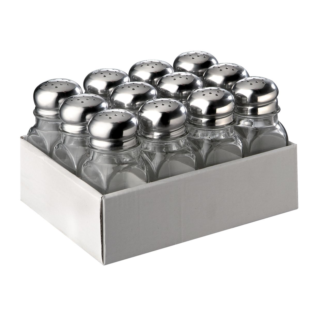 APS Allzweckstreuer 4x4x10 cm (BxØxH); silber/transparent; 12 Stück / Pack