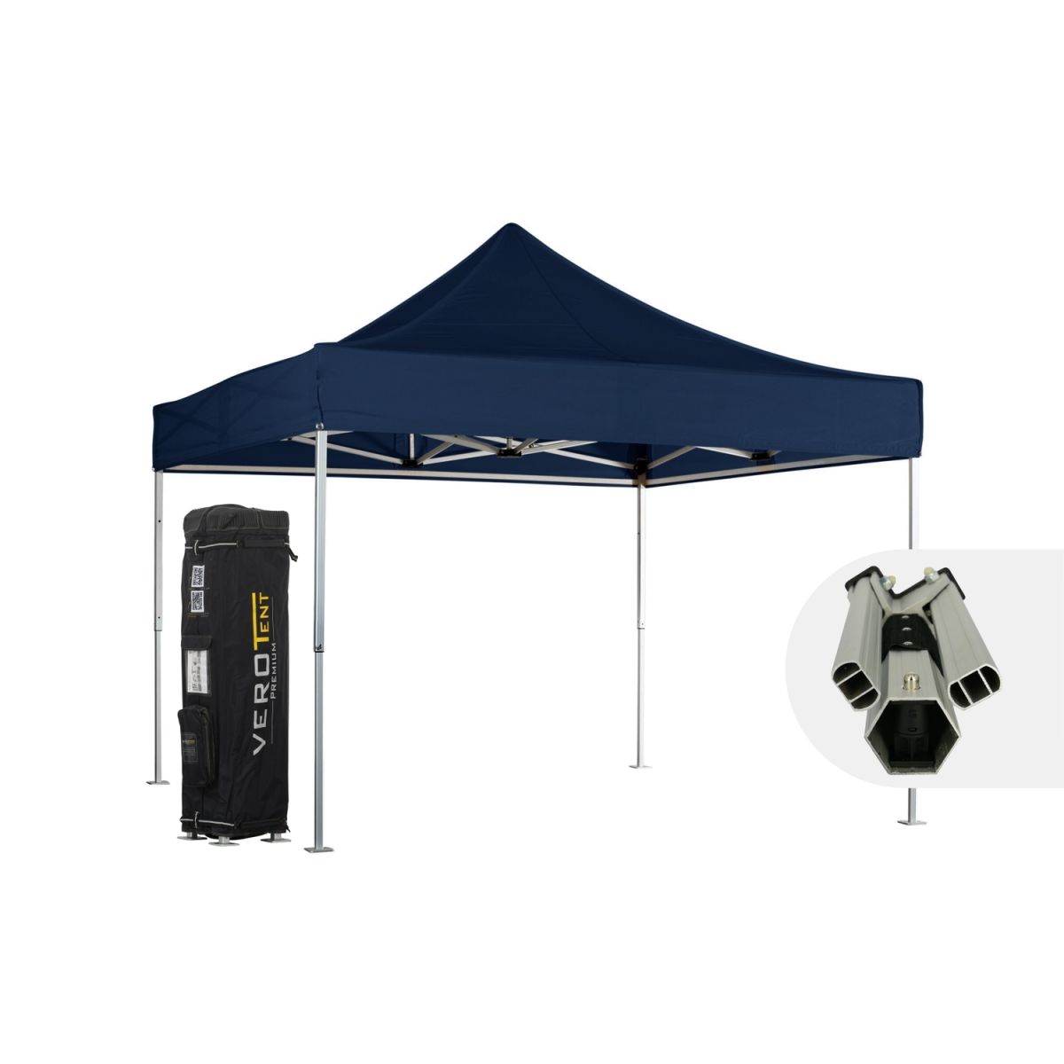 VeroTENT VeroTENT Faltpavillon 4x4m Luxea mit Dach 400x400x400 cm (LxBxH); navy