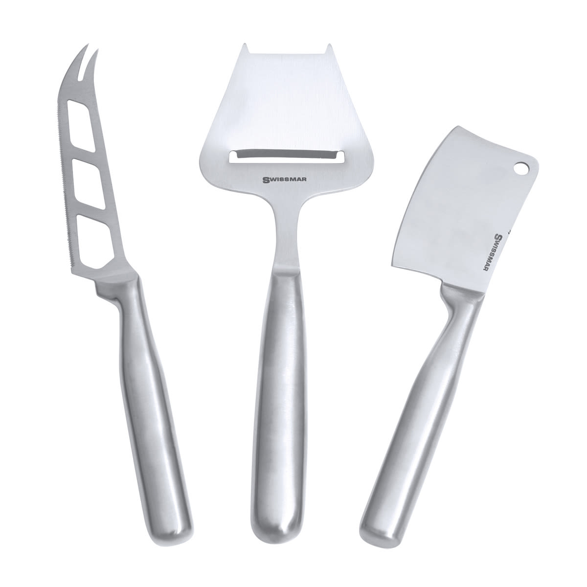 Swissmar 3 teiliges Käsemesser Set aus Edelstahl 2.5 cm (L); grau; 8 Stück / Pack