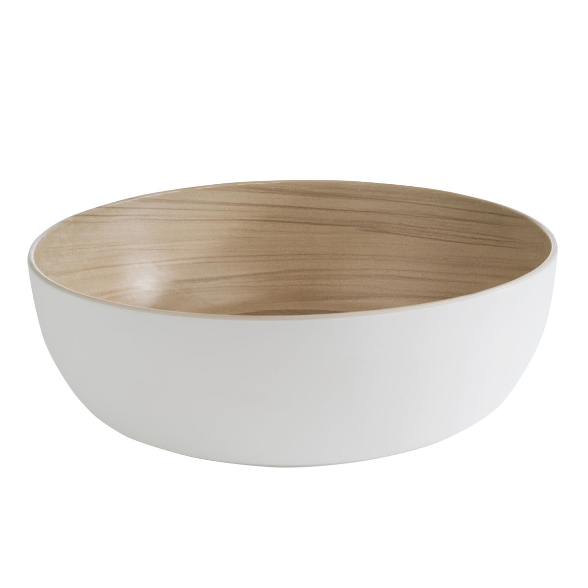 APS Schale FRIDA, Melamin, rund; 4700 ml, 30x30x30x9.5 cm (LxBxØxH); beige/weiß; rund