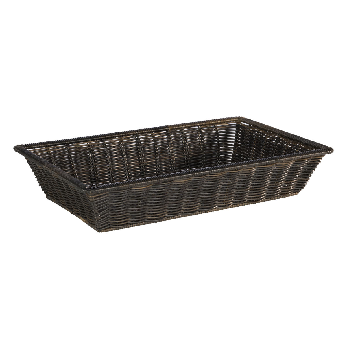 APS GN 1/1 Korb SUPERSTRONG, Polypropylen GN 1/1, 53x32.5x10 cm (LxBxH); schwarz/braun; rechteckig