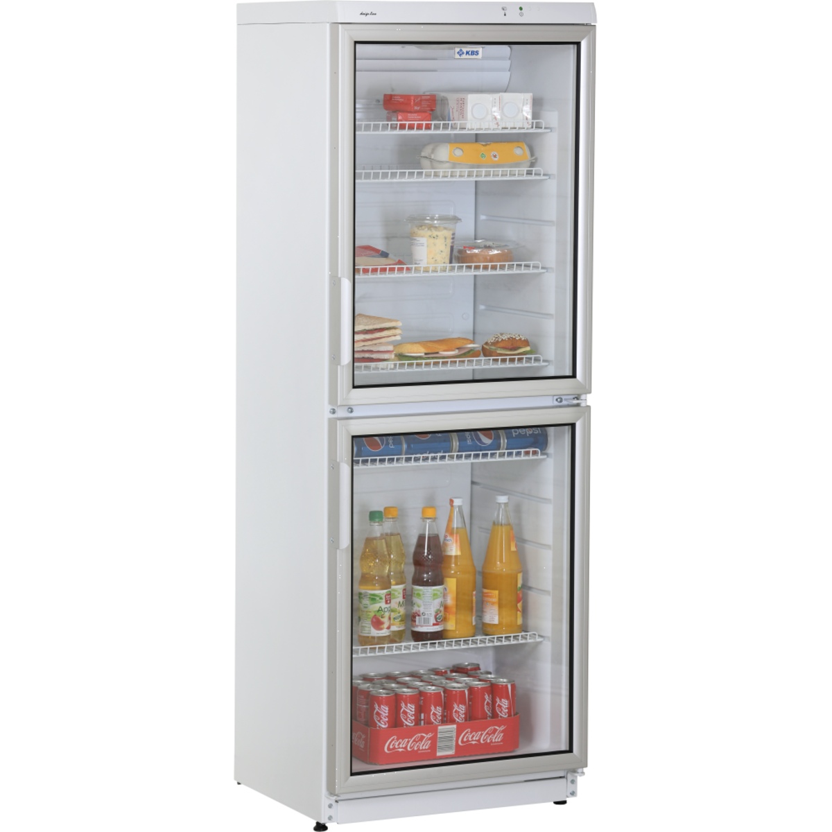 KBS Glastürkühlschrank CD 350 mit 2 Türen 350 l, 60x173x60 cm (BxHxT); weiß