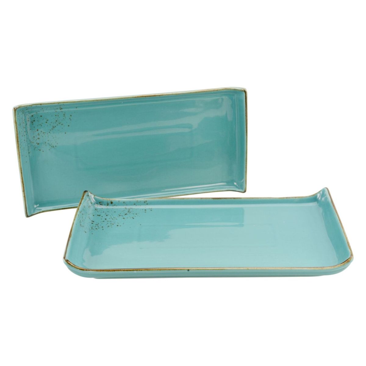 CreaTable Nature Collection - BBQ Platte 2-tlg 33x16.5x3.5 cm (LxBxH); petrol; rechteckig; 2 Stück / Pack
