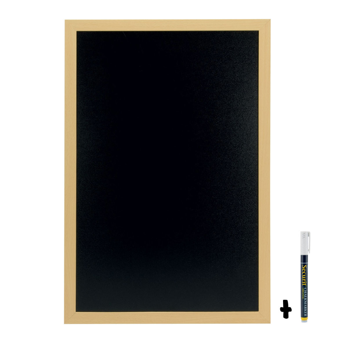Lavagna da Parete Woody - Legno finitura teak laccata - Pennarello a gesso e kit di montaggio inclusi - 20x24cm Securit; 40x60 cm (LxH); marrone