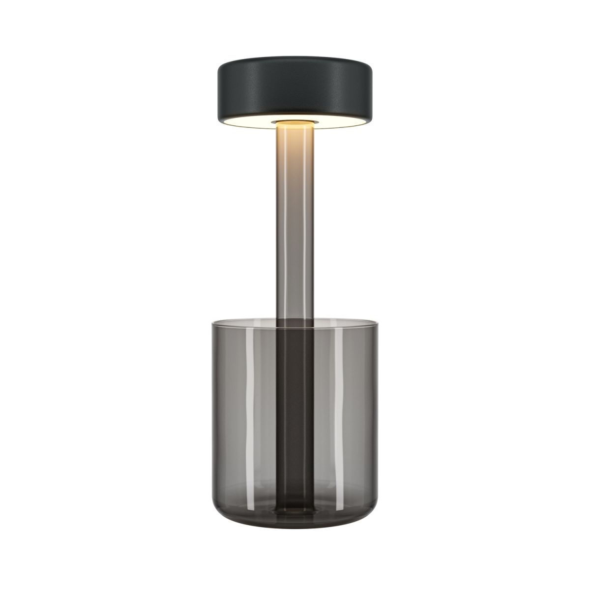 Maytoni Maytoni Akku-Leuchte AI Collaboration Transparent, aus Glas, LED, dimmbar; 12x12x12x34.8 cm (LxBxØxH); grau; Gestell grau