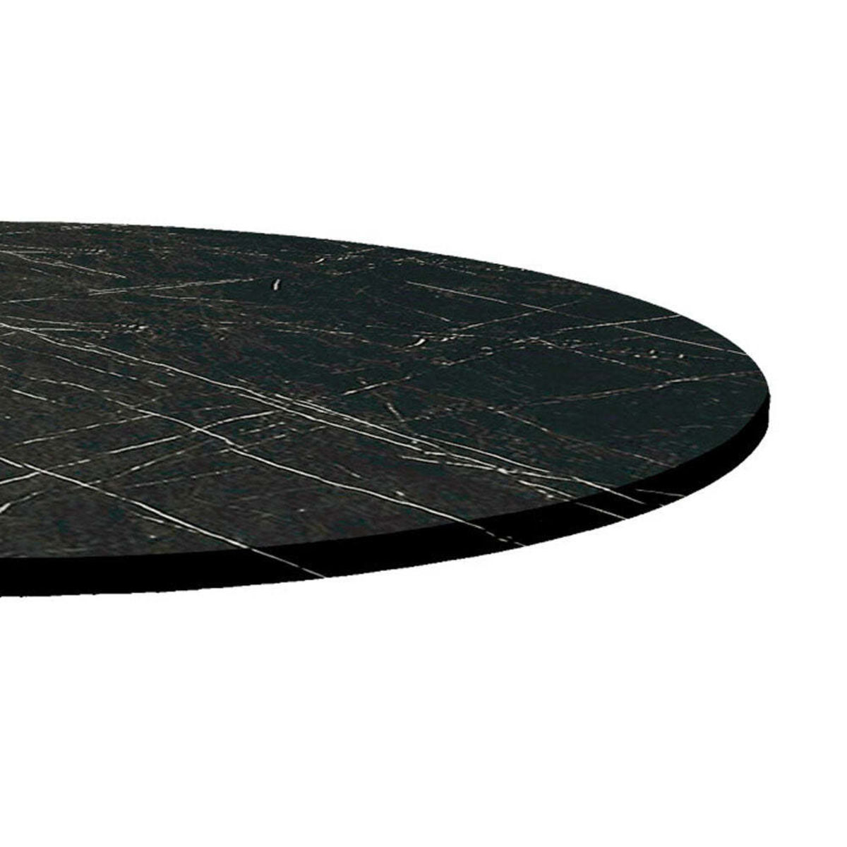 Piano tavolo rotondo, decoro in marmo scuro RestooTab; 120x120 cm (LxL); nero/marmorizzato; rotonda