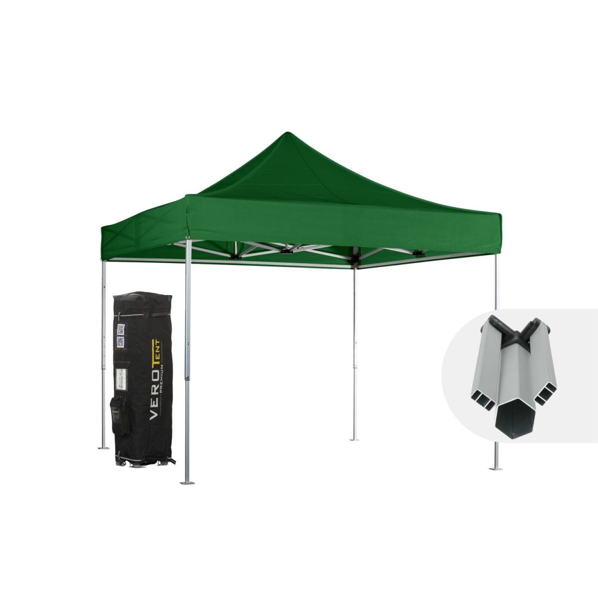 VeroTENT VeroTENT Faltpavillon 3x3m Starter mit Dach 300x300x330 cm (LxBxH); grün