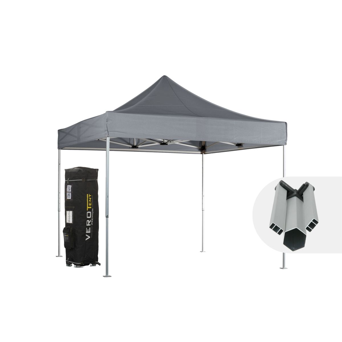 VeroTENT VeroTENT Faltpavillon 3x3m Starter mit Dach 300x300x330 cm (LxBxH); grau