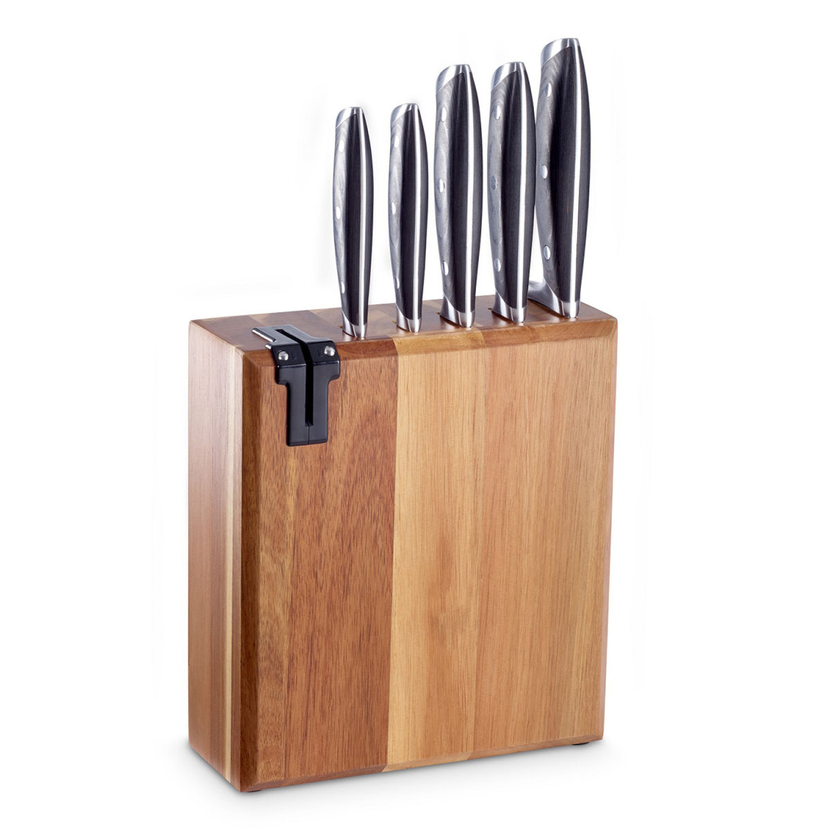 ECHTWERK Messerblock inkl. Küchenmesser-Set 6-tlg 25 cm (L); silber