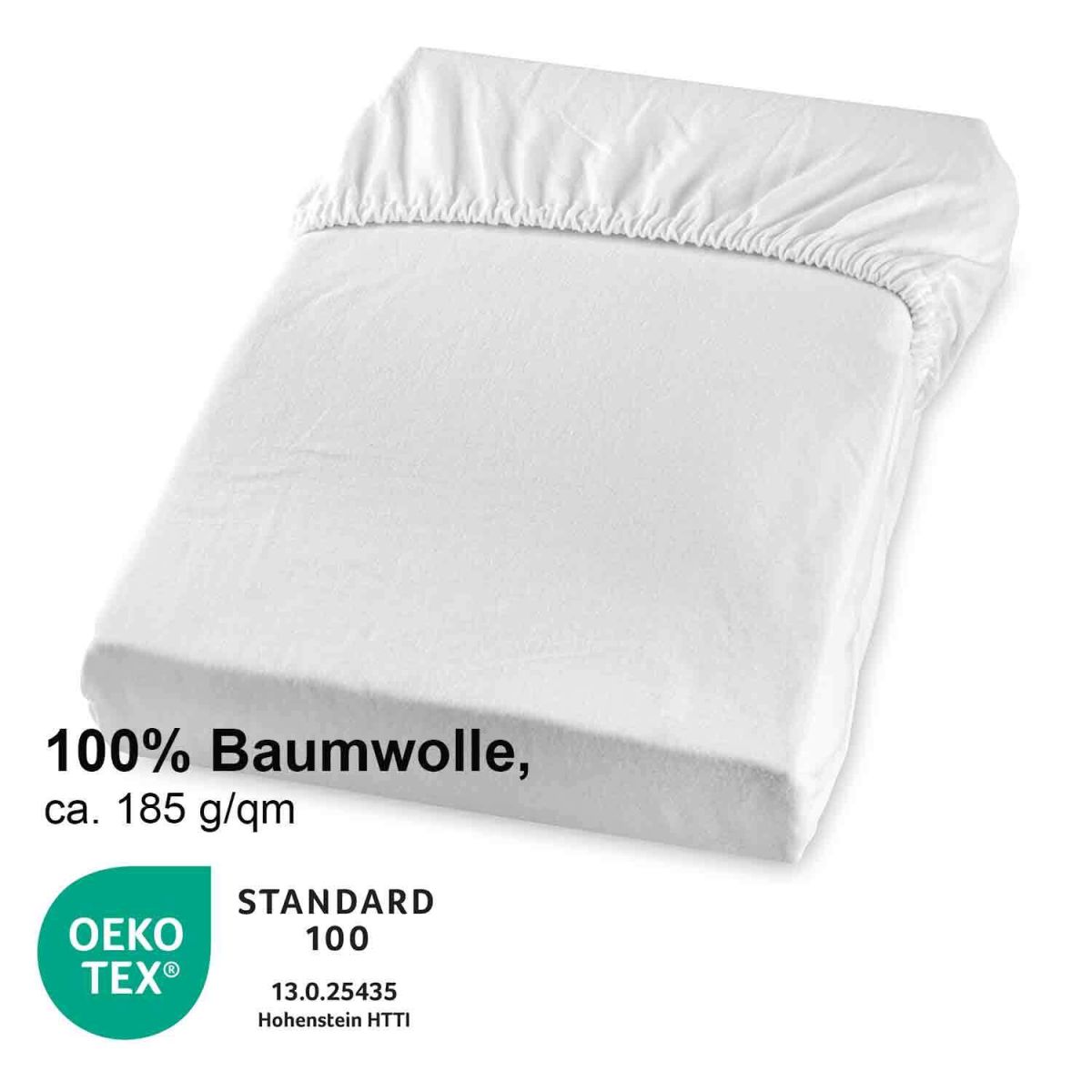 bertsch Hotelwäsche Jersey-Spannbettlaken ca. 90-100/200 cm 90x200 cm (BxL); weiß