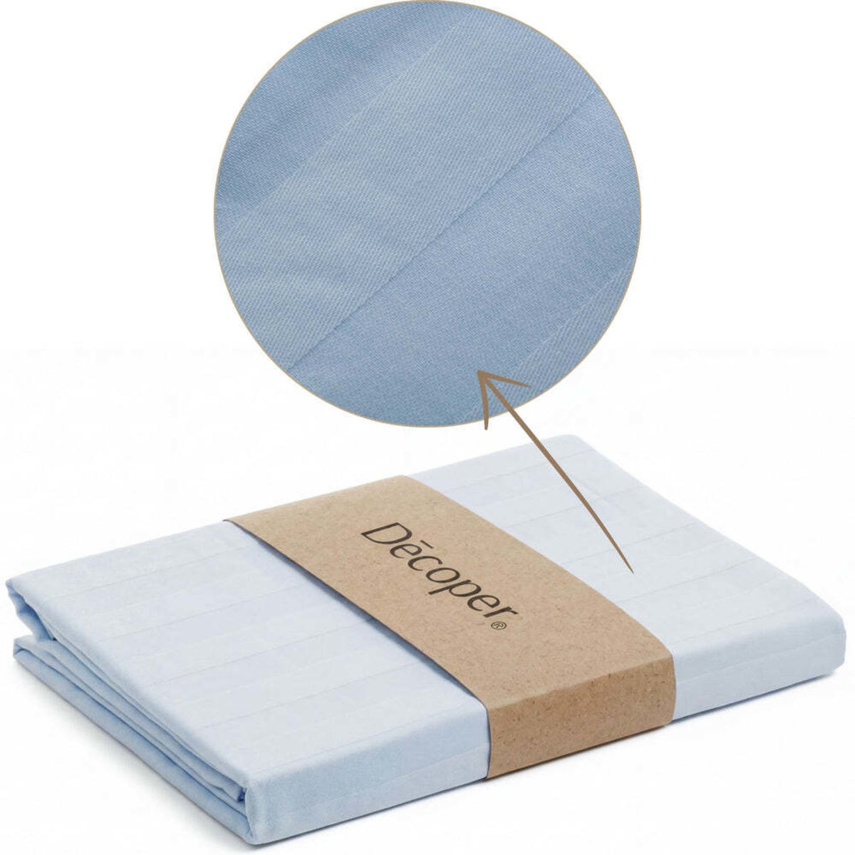 Decoper Streifsatin Bettwäsche Set; 135x200 cm (BxL), 60x80 cm (LxB); blau