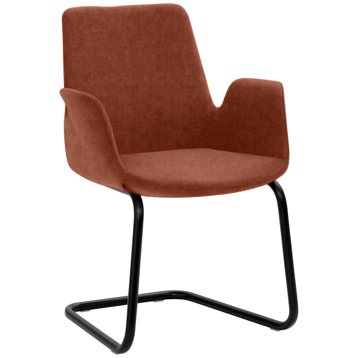 Mayer Sitzmöbel Sessel 2009 Polyester-Stoff, mit Armlehnen 58x56x86 cm (BxTxH); Sitz rostbraun, Gestell schwarz
