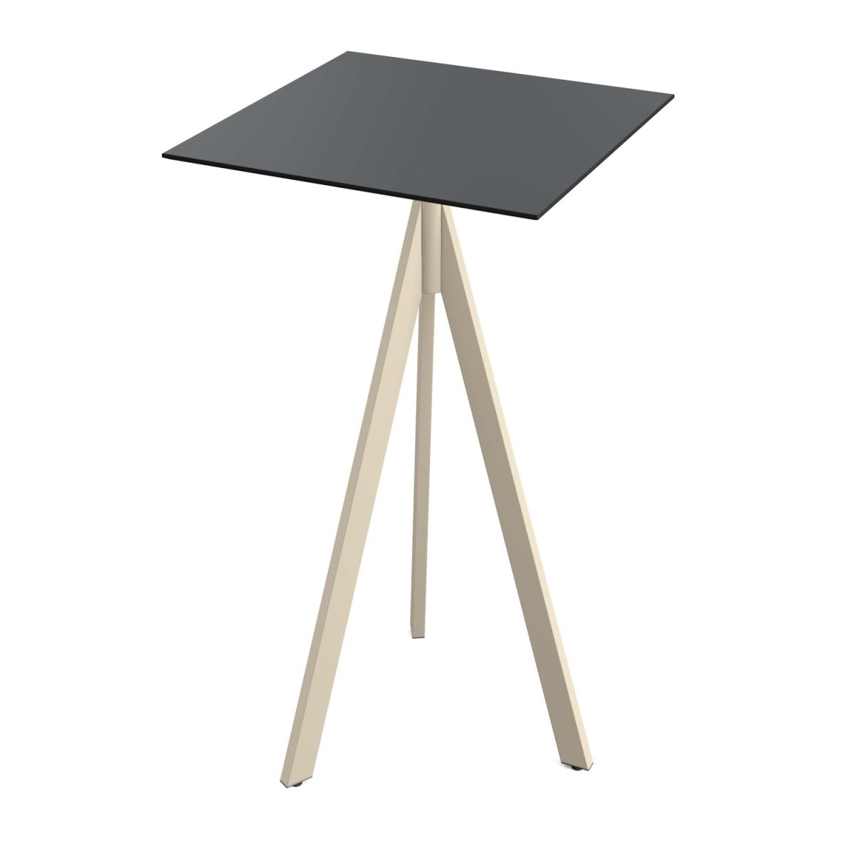 Feros Infinity Tripod Stehtisch frame + HPL 70x70 cm 70x70x110 cm (LxBxH); sand/schwarz; quadratisch