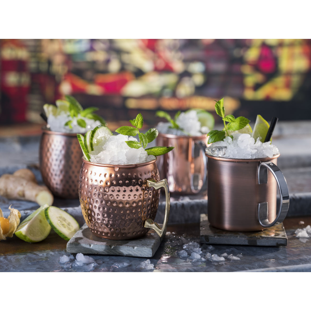 APS Becher MOSCOW MULE, Edelstahl, gehämmerte Oberfläche 500 ml, 9x10 cm (ØxH); kupfer