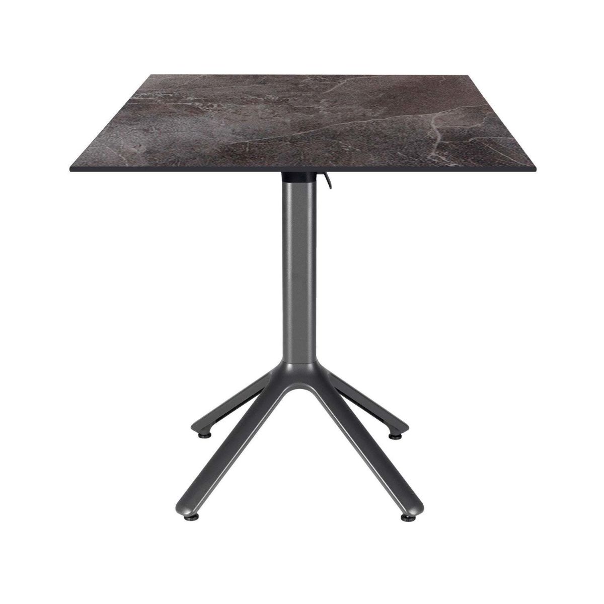 Tavolo pieghevole Nemo da esterno 70x70 RestooTab; 70x70x74 cm (LxLxH); Piano tavolo grigio scuro, struttura grigio scuro; quadrata