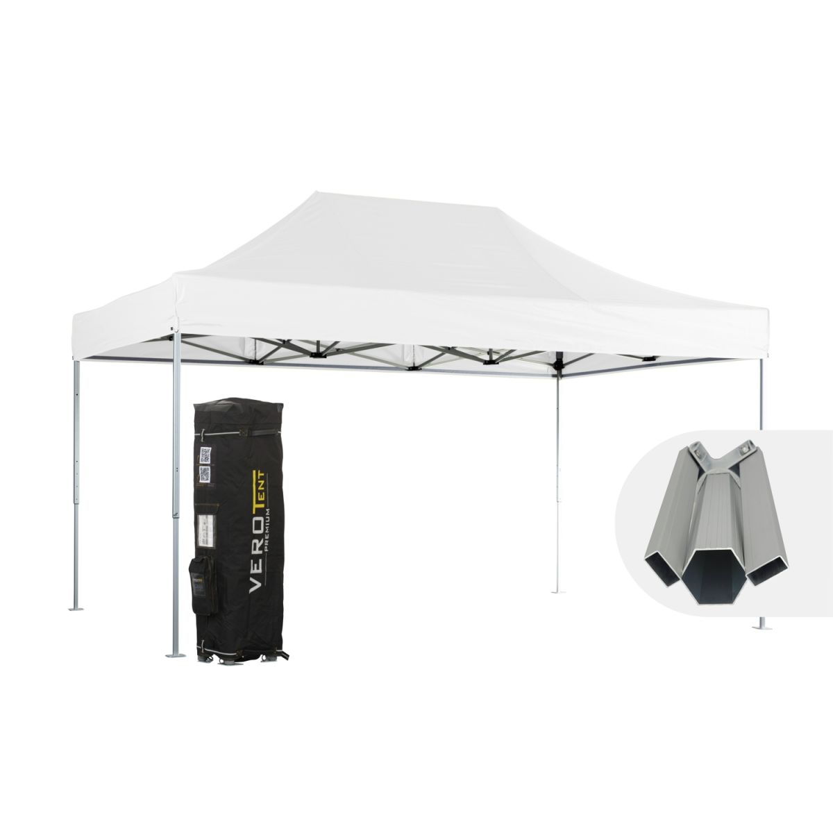 VeroTENT VeroTENT Faltpavillon 3x4,5m Budget50 mit Dach 300x450x330 cm (LxBxH); weiß