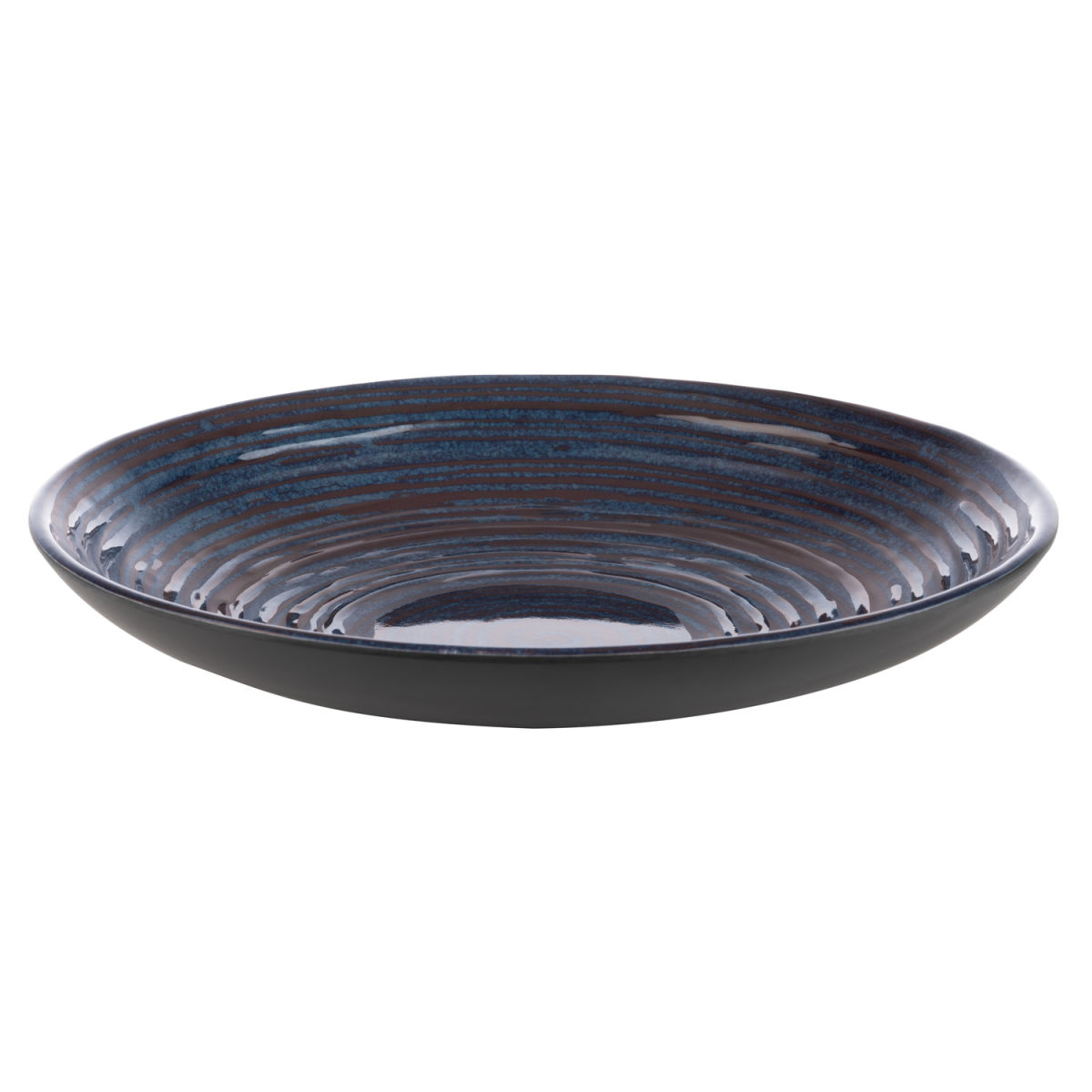APS Teller LOOPS, Melamin 800 ml, 25.5x25.5x4.5 cm (LxBxH); grau/blau; rund