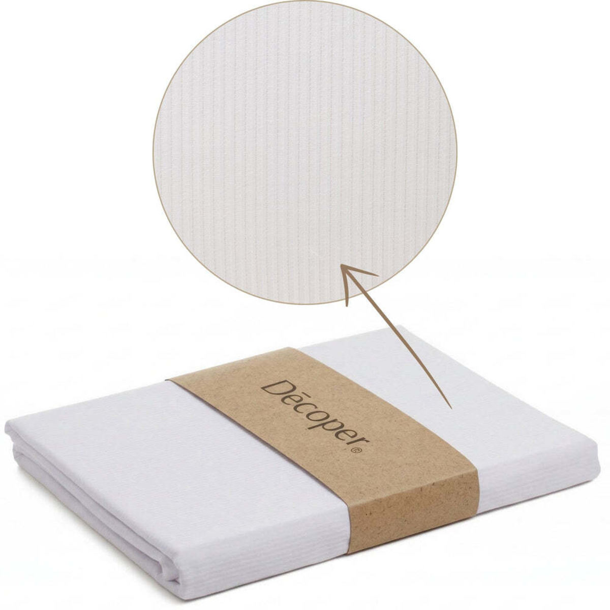 Decoper Streifsatin Bettwäsche Set; 135x200 cm (BxL), 60x80 cm (LxB); weiß