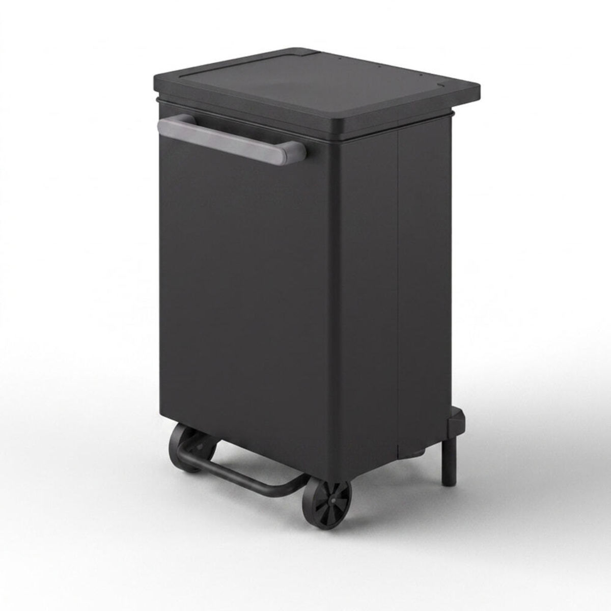 STIL CASA Stil Casa Recycling-Behälter mit pedalbetätigter Öffnung, hochfester Technopolymer-Boden 70 l, 47x37x70 cm (LxBxH); weiß