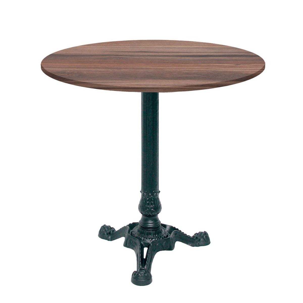 RestooTab Tisch Bistrot rund - Dekor Stein & Holz 70x70x75x70 cm (LxBxHxØ); eiche geräuchert; Gestell schwarz; rund