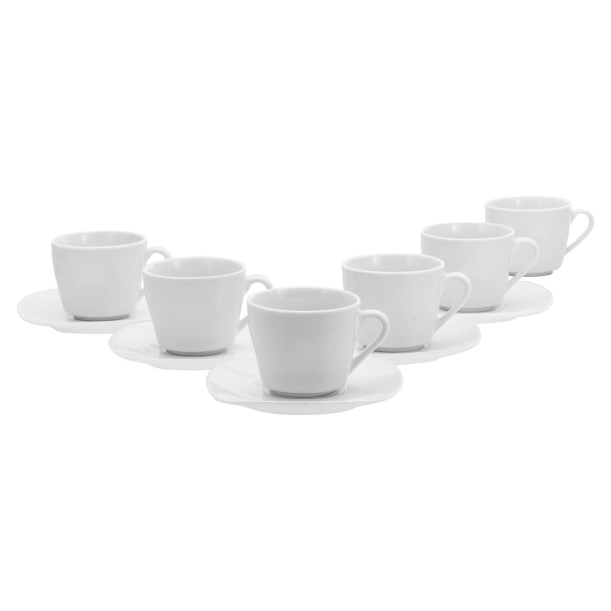 12x CreaTable Square White - Set di tazze da caffè 12 pezzi; bianco; 12 pz. / set