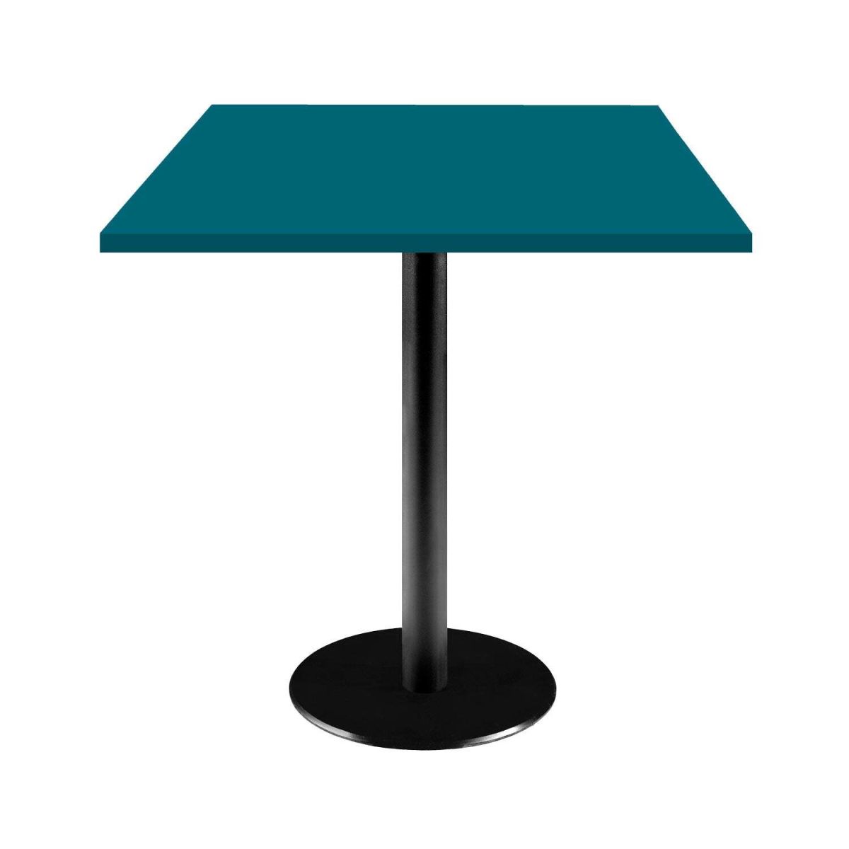 RestooTab Tisch Rome quadratisch - Dekor Uni 70x70x75 cm (LxBxH); Platte blau, Gestell schwarz; quadratisch