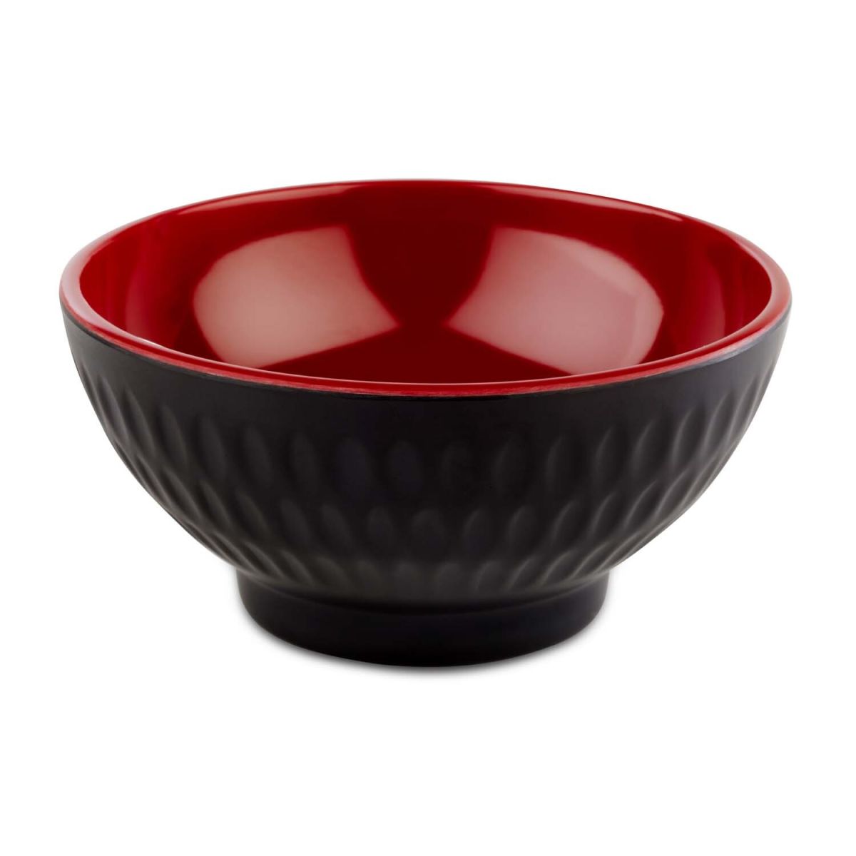 APS Schale ASIA PLUS, Melamin 130 ml, 9.5x9.5x9.5x4.5 cm (LxBxØxH); schwarz/rot; rund