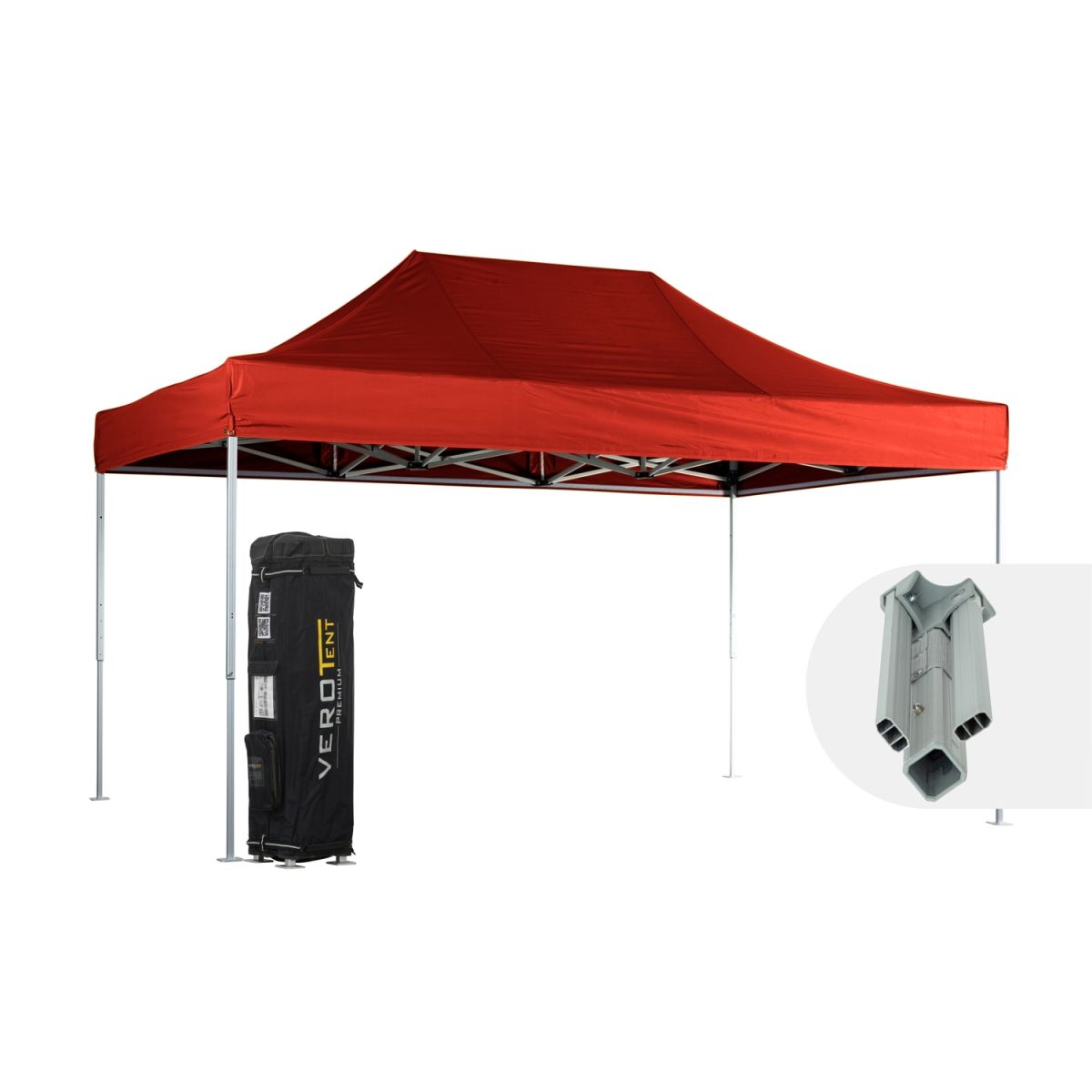VeroTENT VeroTENT Faltpavillon 3x4,5m Classic mit Dach 300x450x330 cm (LxBxH); rot
