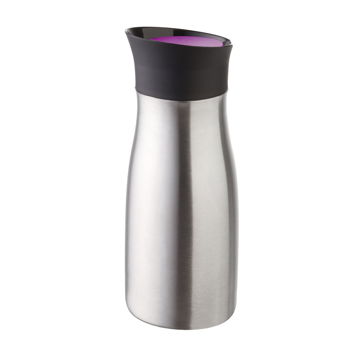 helios To-Go-Becher Click´N´Drink 400 ml, 7.5x19.5 cm (ØxH); brombeer/edelstahl