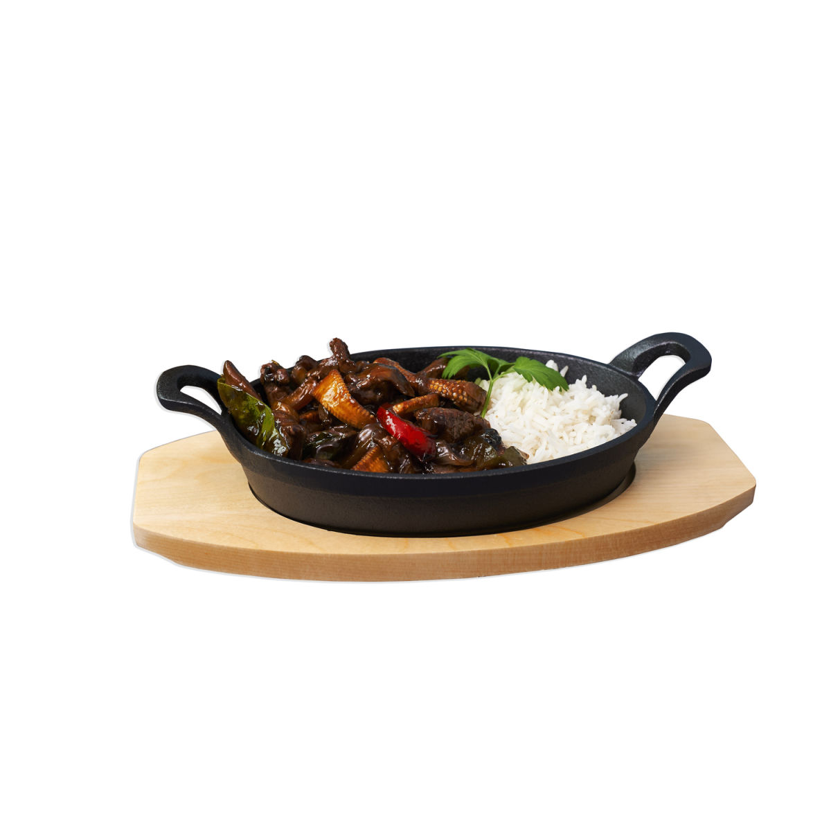 Stalgast Mini-Servierpfanne mit Griffen, oval 210x150 mm 21x5.5 cm (BxH); schwarz