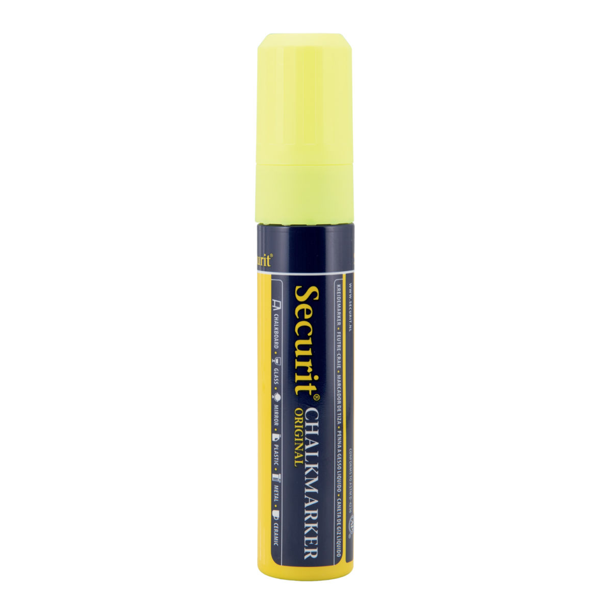 Pennarello a gesso liquido Punta rettangolare 7-15mm Securit; 2.7 cm (L), lunghezza carattere 27 mm; giallo
