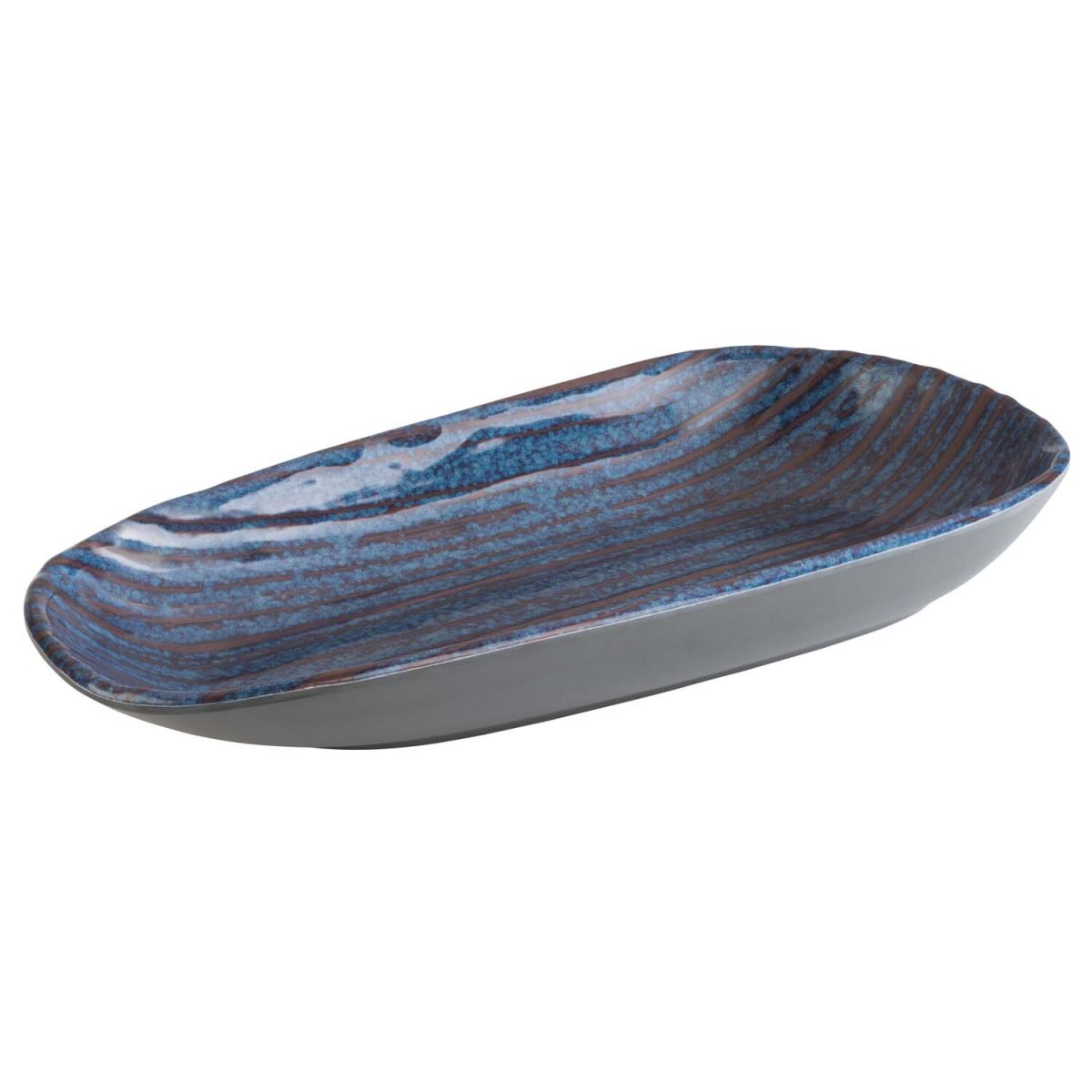 APS Teller LOOPS, Melamin 600 ml, 34x15.5x4 cm (LxBxH); blau/grau; oval