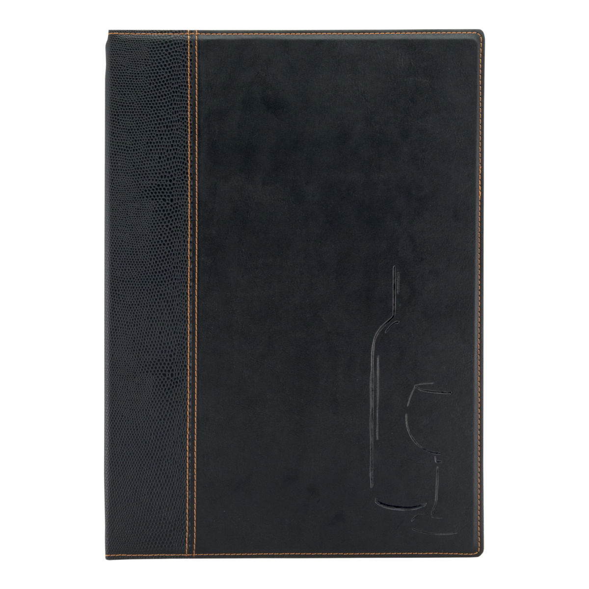 Porta-carta delle bevande A4 Trendy - Nero - Similpelle - 4 viste Securit; 24x34 cm (LxH); nero