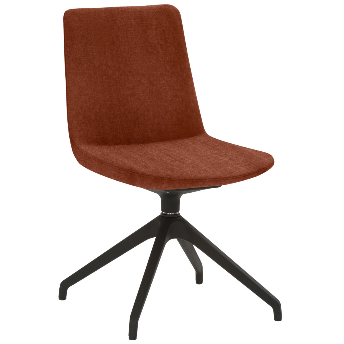 Mayer Sitzmöbel Freischwinger Stuhl Samt Stoff 48x55x85 cm (BxTxH); Sitz rostbraun, Gestell schwarz