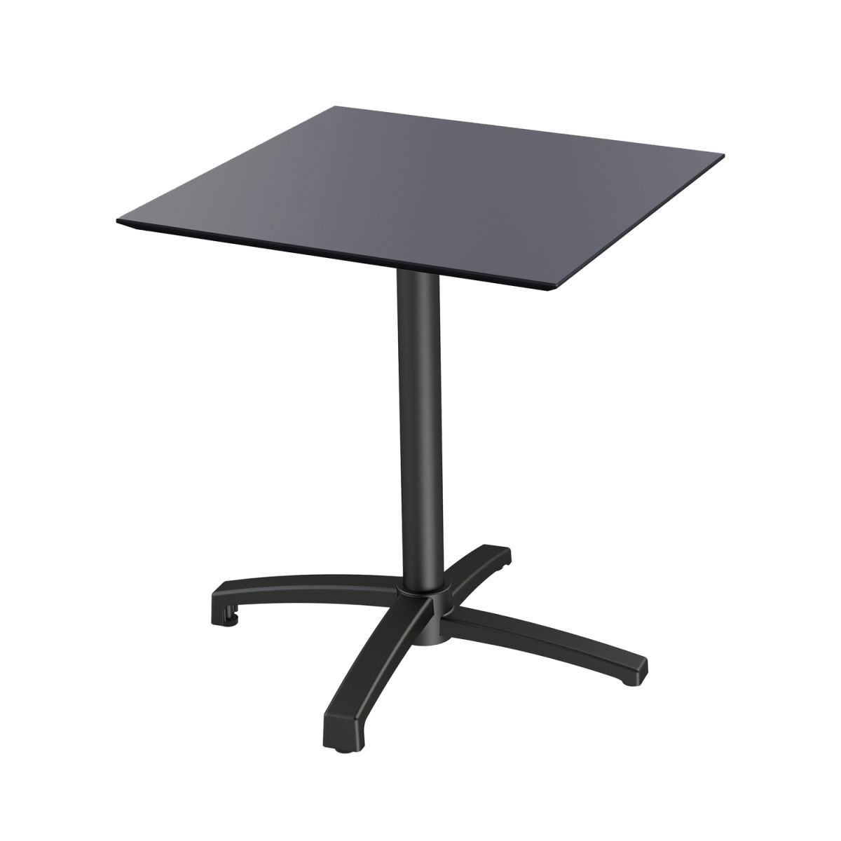 Feros X Cross Tisch niedrig 74 cm, 11001, HPL Tischplatte 70x70cm 70x70x74 cm (LxBxH); schwarz; Gestell schwarz; rechteckig