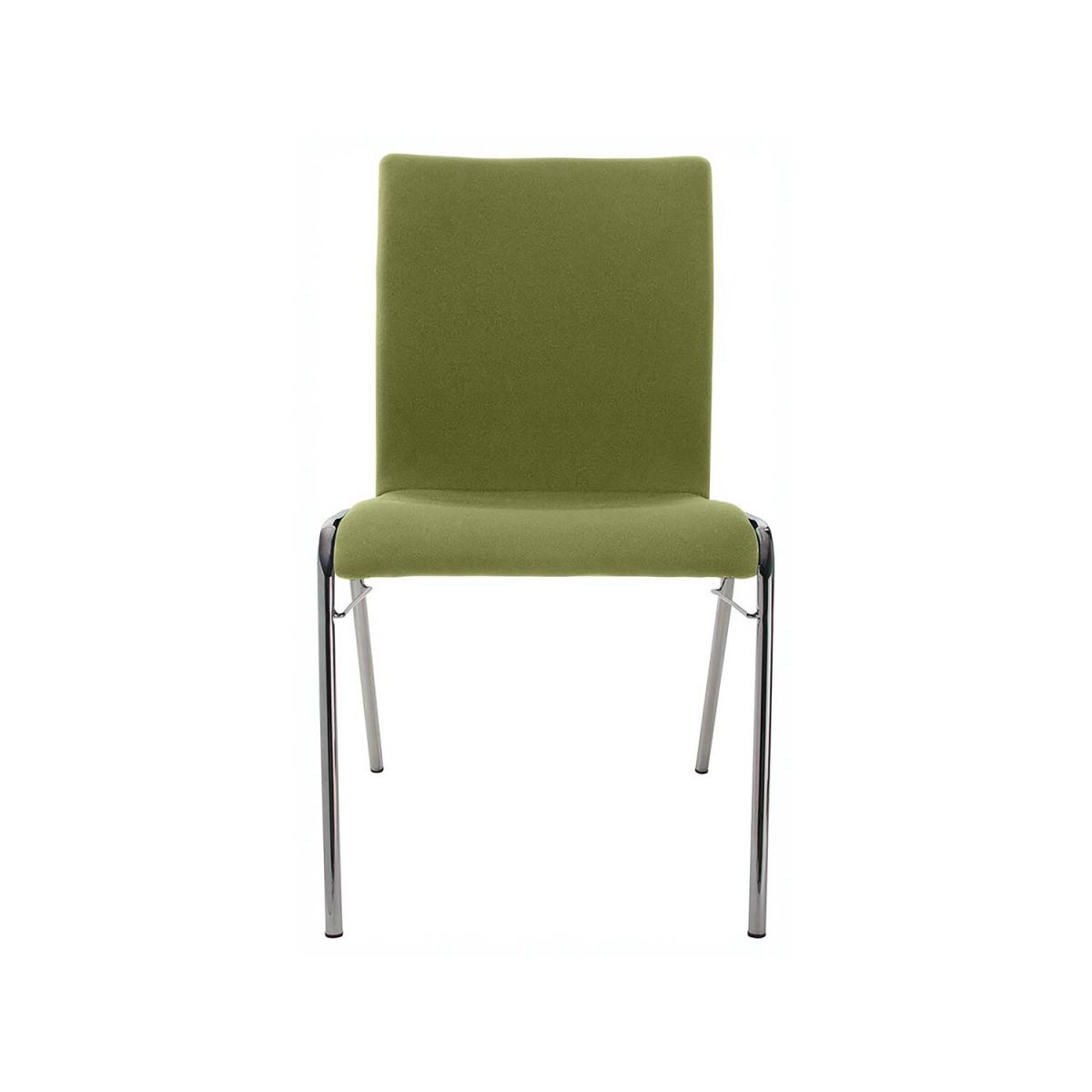 BMV Besucherstuhl 'A45' Buche, Gestell verchromt, Steg, Vollpolster 50x86x54 cm (BxTxH); Sitz hellgrün, Gestell silber